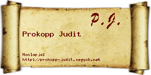 Prokopp Judit névjegykártya